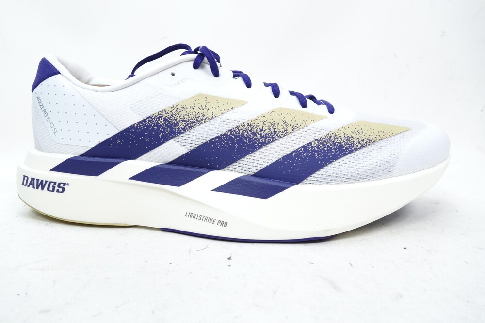 Adidas Washington Huskies Shoes Mens 12 White Purple Track Field Adizero Evo SL